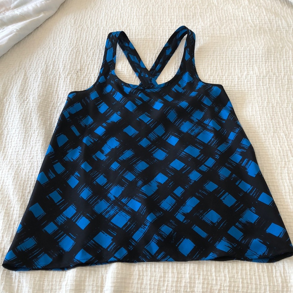 Theory NWOT blue and black silk tank top sz s never worn